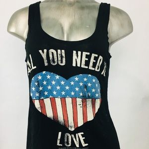 Music Festival Inspired Black Tank Top Medium